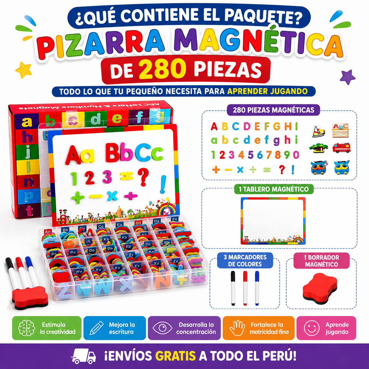 PIZARRA MAGNETICA DE 280 PIEZAS